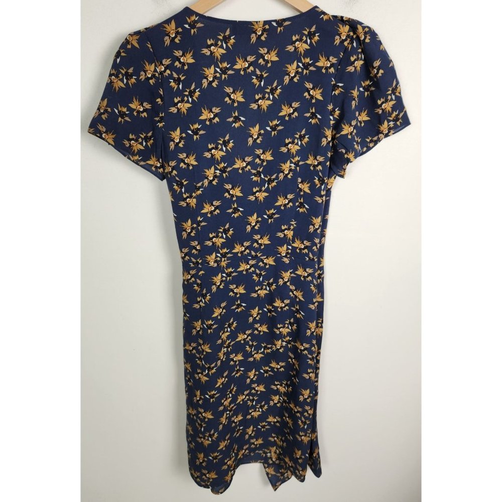 Saba Silk Women's Sz. 6 Floral 100% Silk Short Sleeve Wrap Dress - Picture 6 of 7